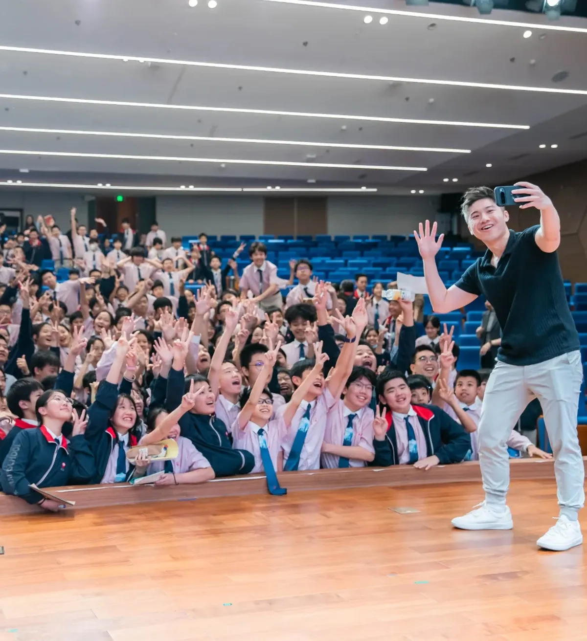 Sheldon speaking on stage