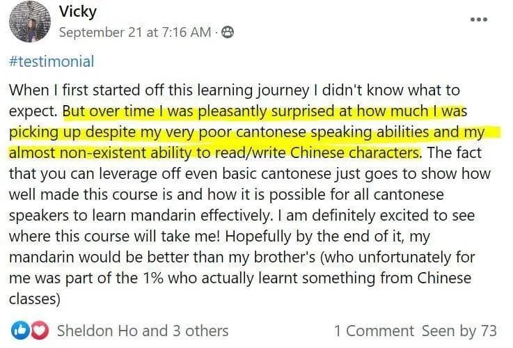 Community testimonial